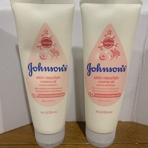2 Pack Johnson's Creamy Baby Oil  Coconut  & Honeysuckle  8oz  Discontinued New